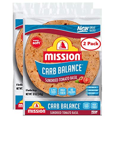 Mission Carb Balance Tomato Basil Wraps By Mission - 2/8Ct, 16 Wraps Total #TOP18
