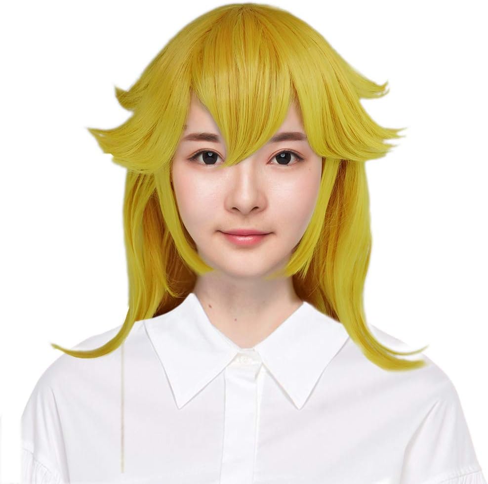 Super Mario Princess Peach Wig Long Wavy Yellow Cosplay Wig Halloween