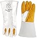 John Tillman Large Silver and Brown Leather and Aluminized Carbon Dupont Kevlar Wool Lined Welding Glove with Gauntlet Cuff
