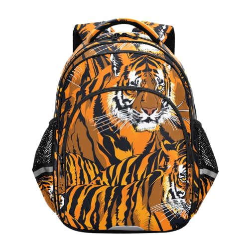 Cartable scolaire tigre orange animal sauvage pour sac à dos enfant 3-12 ans