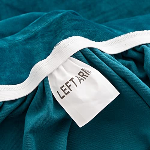 Mifxin Recliner Cover 4-Piece Velvet Stretch 1 Seat Reclining Sofa Couch Slipcover Soft Thick Elastic Recliner Chair Cover Anti-Slip Washable Furniture Protector For Kids Pets (Emerald Green) #TOP7