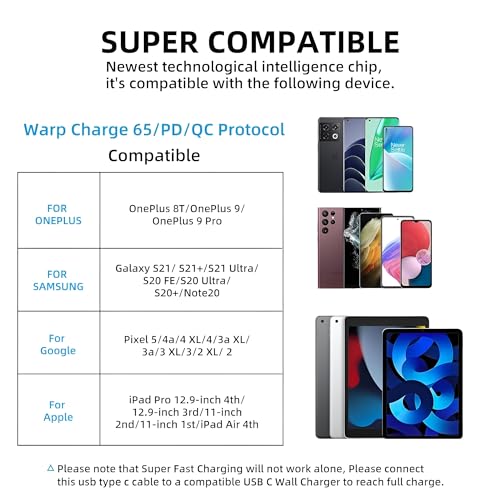 Image of Oneplus Original Type C to C Cable 65W Dash,Warp,SuperVooc Charging Data Cable Type-C [10V /6.5A] Compatible with OnePlus 11 /11R 5G /10R /10T /9 /9R /9 Pro /9RT /8T Nord, USB-C Charger Adapter Cord