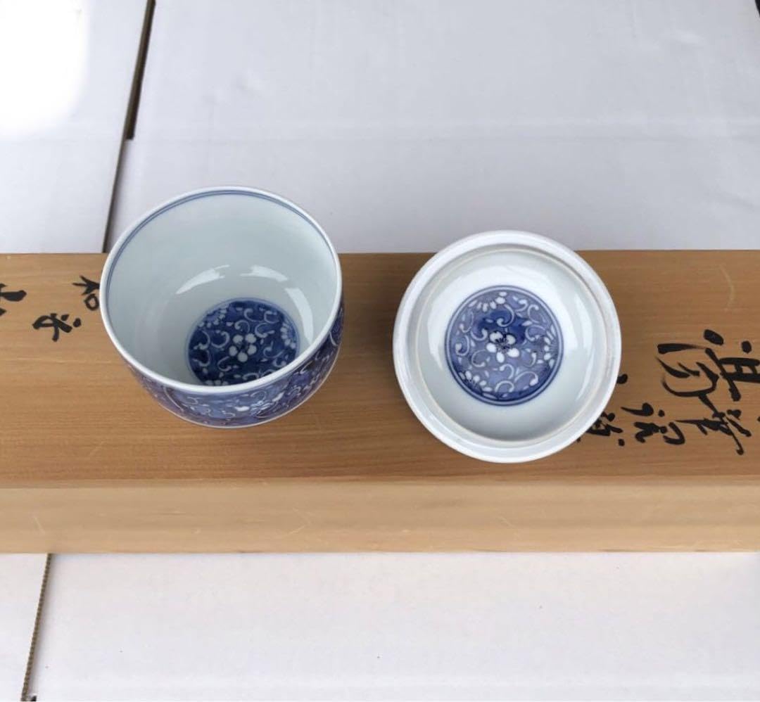 Amazon | 16. 京焼 和山造 青華唐草紋 湯呑 5客揃 | ノーブランド品 