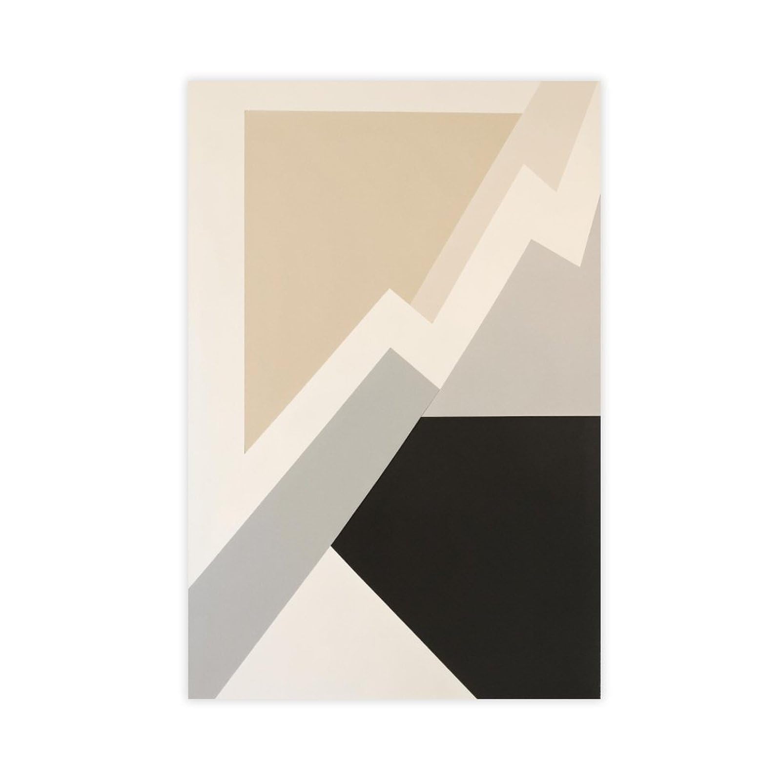 Zguols Beige & Brown Abstract And Minimalist Poster Canvas Poster Bedroom Decor Sports Landscape Office Room Decor Gift Unframed Print 24" L X 36" W