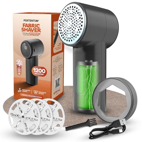 PORTENTUM Quitapelusas Electrico – Pantalla LED, 3 Velocidades hasta 9.000...