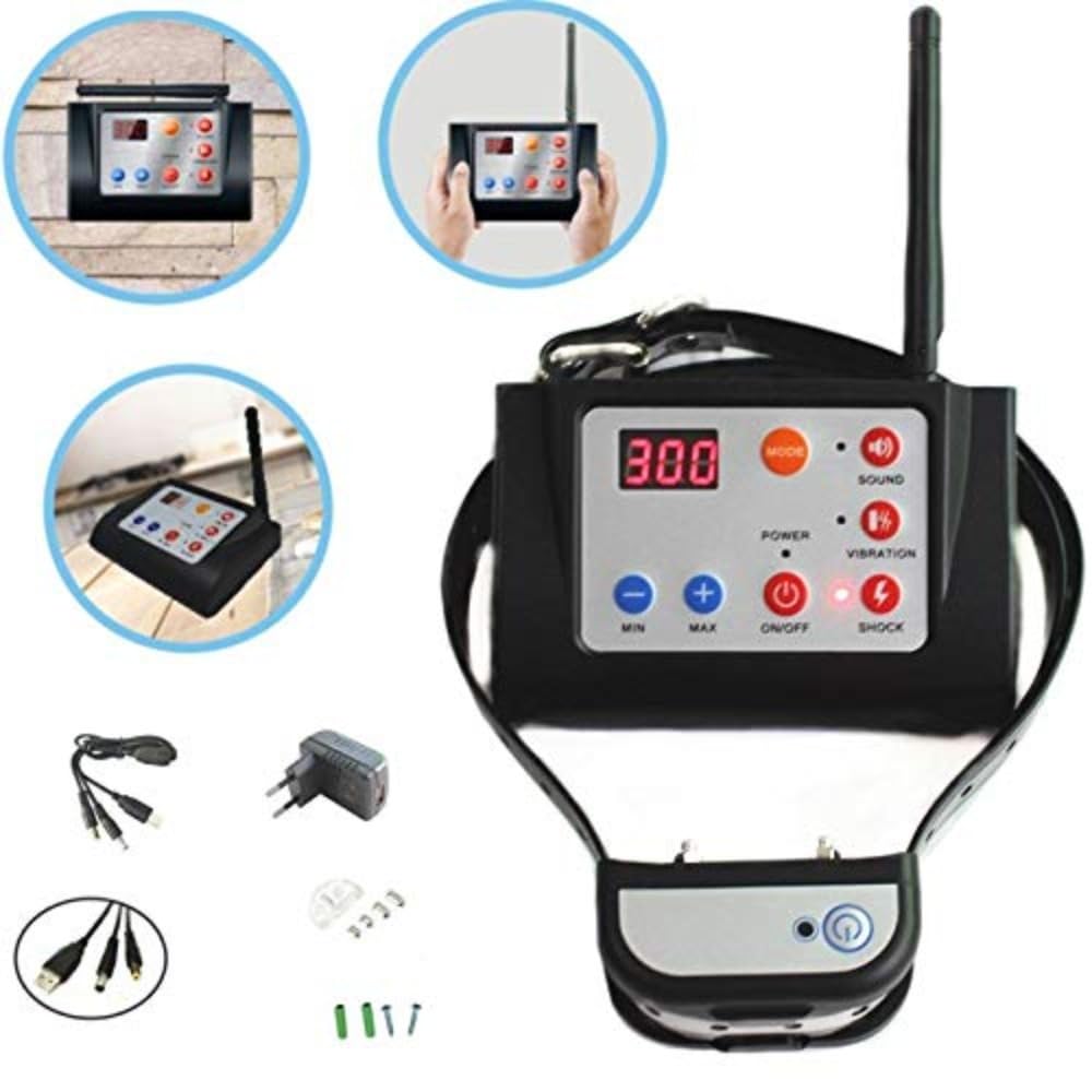 Système de clôture électronique sans Fil pour Chien de Compagnie 2 en 1 et Collier de Dressage pour Chien Formation par Vibration de Choc et Fonction de clôture(Convient pour 1 Chien)