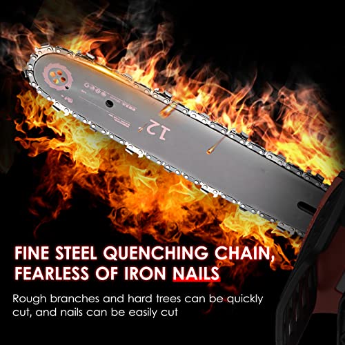 VOOCHIE Mini motosserra sem escova 21V Motosserra elétrica de 12 polegadas serra de poda portátil 4.