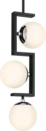 George Kovacs P5421-572 Alluria II Three Light Pendant, Coal with Polished Nickel