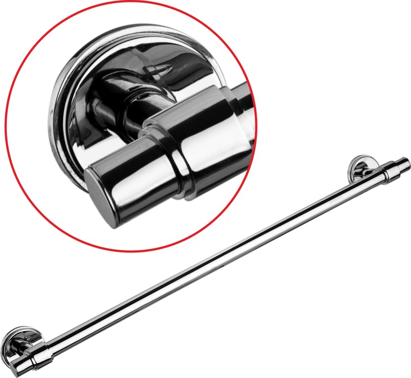 Brass Towel Rail 600mm, Wall Mounted Chrome Finish Bathroom Towel Bar, Metal Holder for Bathroom, Wash Area and Utility Spaces (Silver)