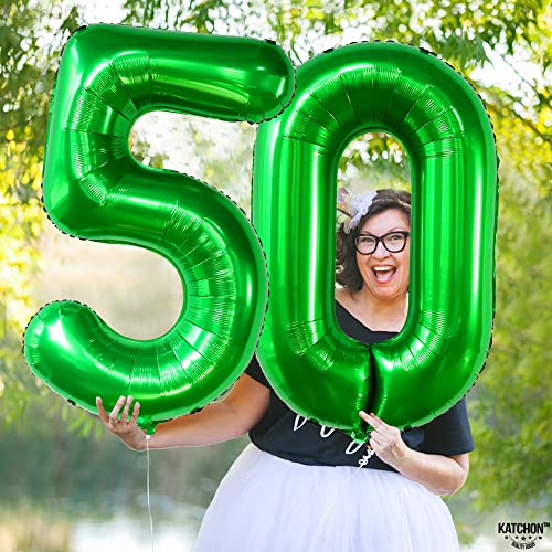 Image of KatchOn Dark Green 0 Number Balloons 40 Inch | 0 Digit Balloon, Number 0 Balloons, Dark Green 0 balloon for Jungle Theme Party Decoration