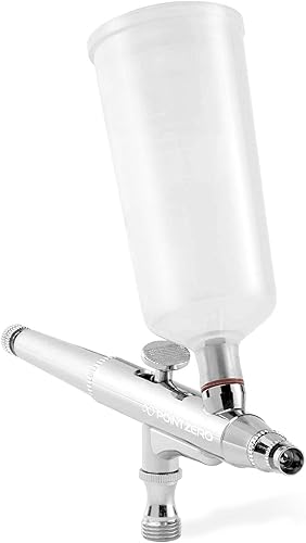 Miniatura 2 de PointZero Juego de aerógrafo de alimentación por gravedad de doble acción de 20 cc y 40 cc con 3 juegos de boquillas (puntas de líquido de agujas de