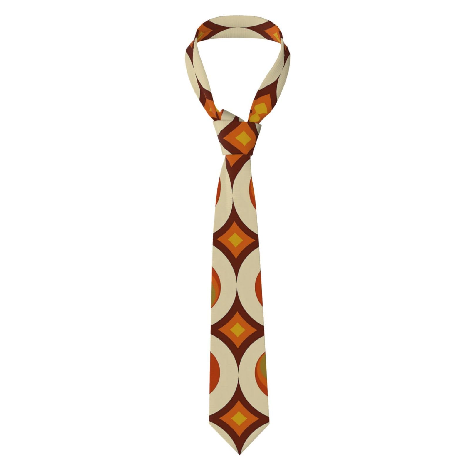 Smazdfxx Men's As Pic Mid-Century Modern 70S Casual Necktie Skinny Polyester