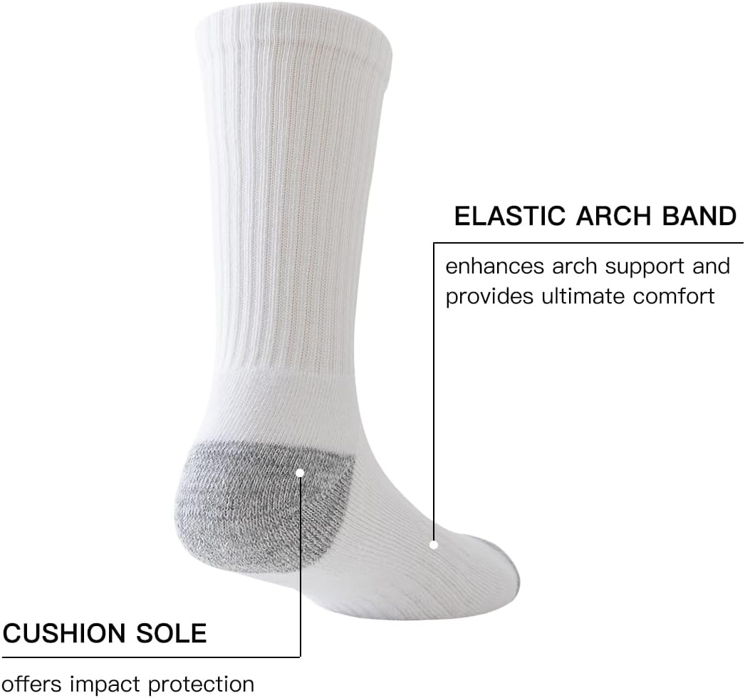 JOYNÉE 8 Pairs Mens Crew Cushion Socks Work Athletic Running Socks Casual Breathable Socks for Men,Sock Size:10-13 - Image 3