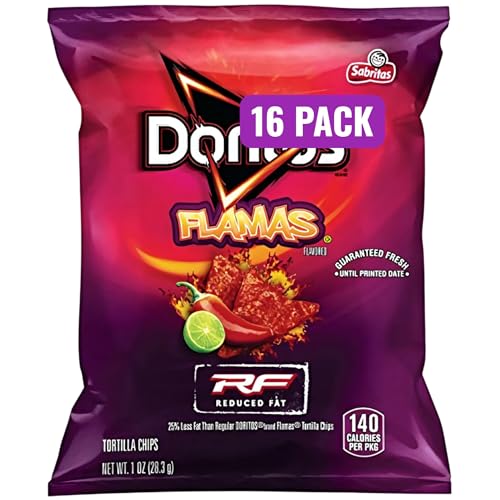 Flamas Flavored Tortilla Chips, Reduced Fat, 1 Oz Bags, Pack of 16, Bundled by Shoppyway