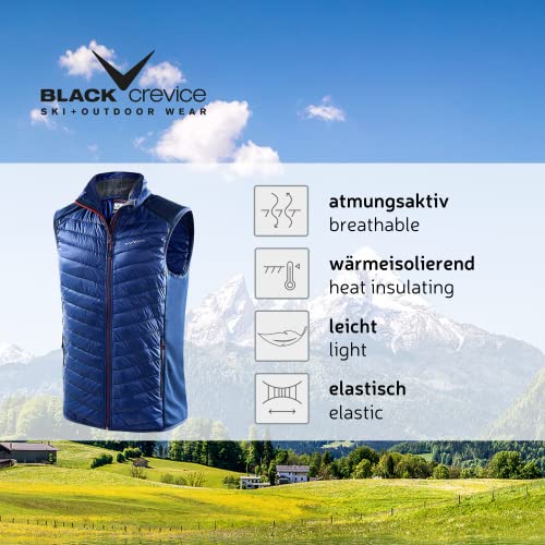 Black Crevice Hybride vest voor heren, sportvest in verschillende kleuren en maten, isolerend en ademend herenvest met opstaande kraag, mouwloos vest - Image 3