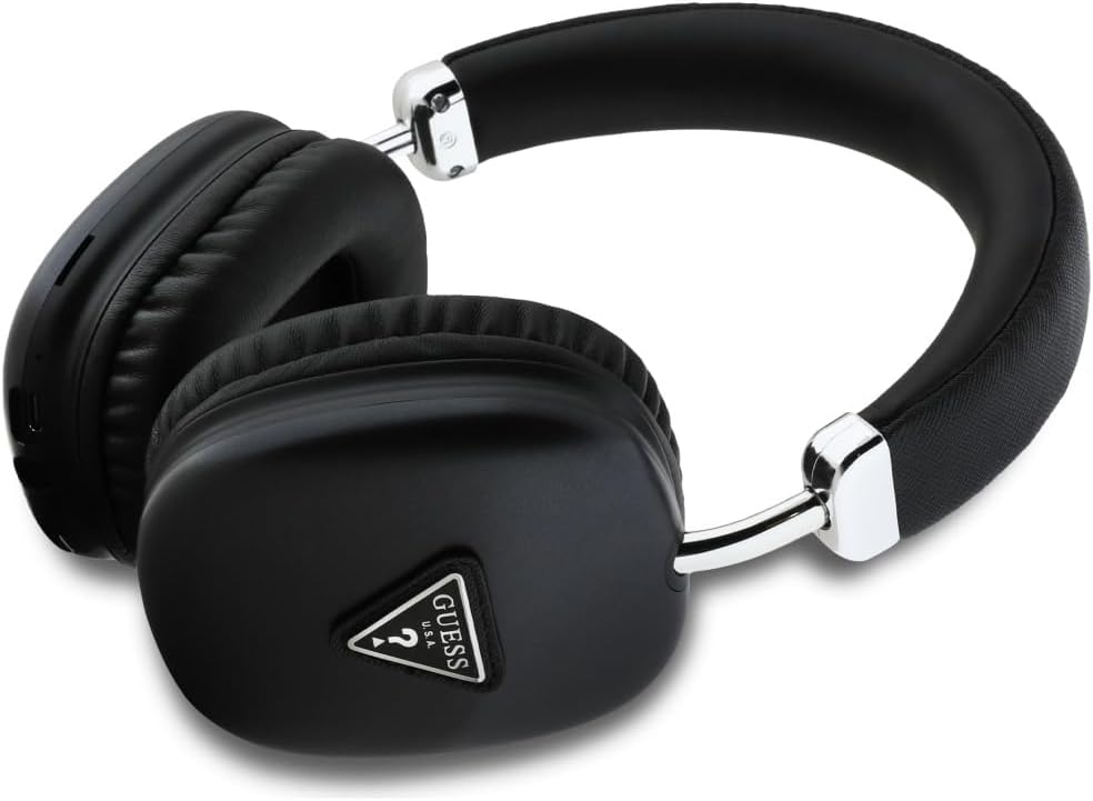 Angled view of Guess Wireless Studio Quality Headphones showing controls