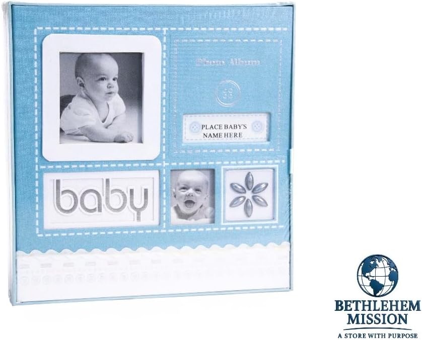 Scrapbook Baby Photo Album, With with 50 pages, 200 Photos 6x4 Or 100 Photos 6x8. (BLUE)