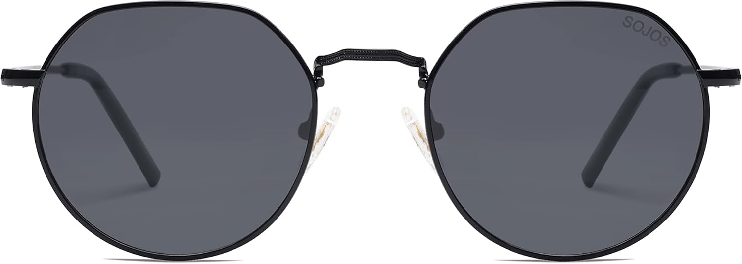 SOJOS Round Polygon Polarized Sunglasses for Women Men Retro Classic Vintage Panto Octagonal Shades SJ1157 - Image 3