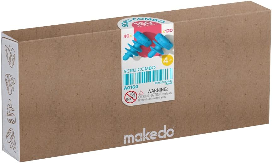 Scru Combo 160 | Cardboard Screws Mix, 120 Scru and 40 Scru+, Age 4+