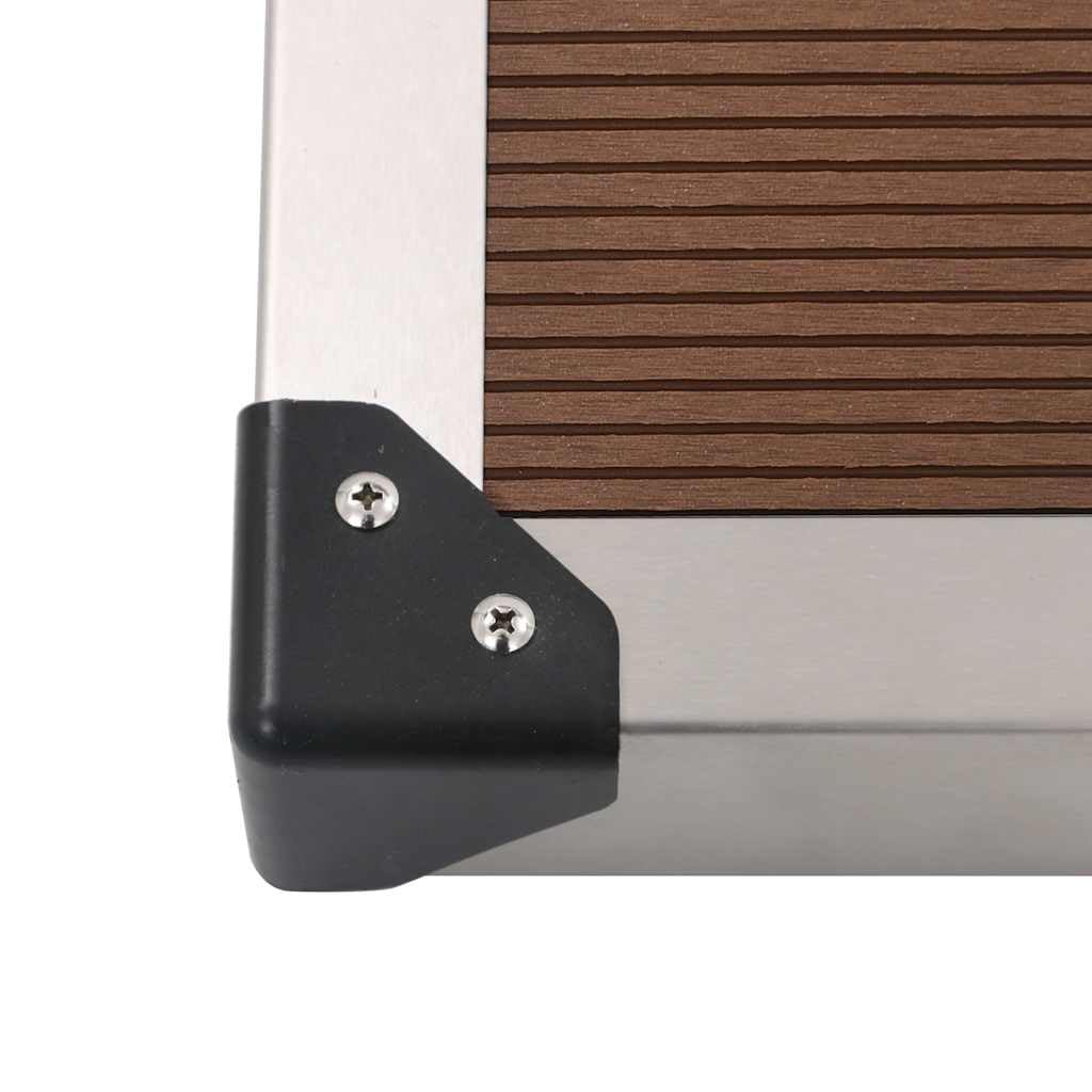 vidaXL Plato de Ducha de Jardín Base Exterior Panel Torre Sistema Aire Libre Playa Baño Piscina Accesorio WPC Acero Inoxidable Marrón