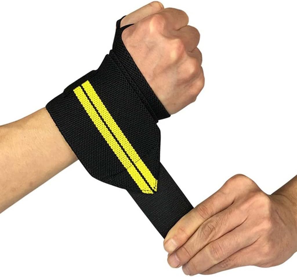 1PCS Weight Lifting Wrist Wraps Thumb Support Straps Gym Winding Wrist Bracers Fitness Sports Wristband Hand Bands(Black)