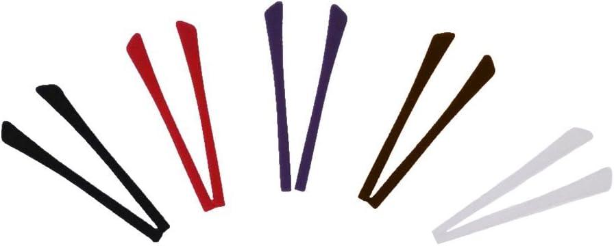 Honbay 5 Pairs Colorful Anti-slip Silicone Eyeglass End Tips Ear Sock Pieces Tube Eyewear Comfort Replacement Tips for Flat Thin Metal Eyeglass Legs 2mm X 1mm