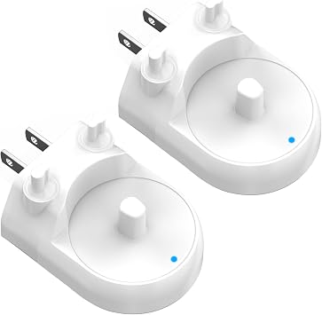 2-Pack Charger for Oral-B Electric Toothbrush, Compatible with Oral-B io4/io5/io6, Genius 8000/9000, Pro 1000/2000/3000/5000, 3709/3728/3756 | Direct Plug-in Waterproof Outlet Charger