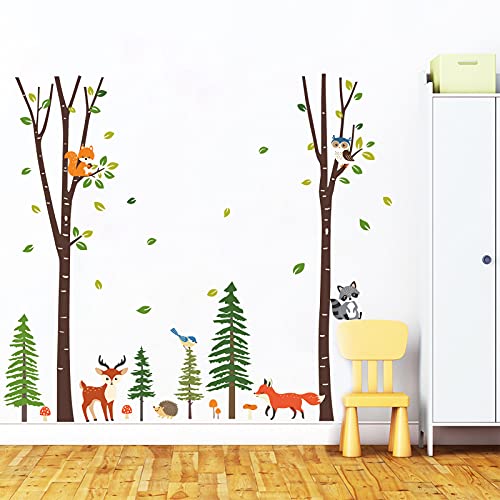 Decalmile Adesivi Murali Animali del Bosco Grande