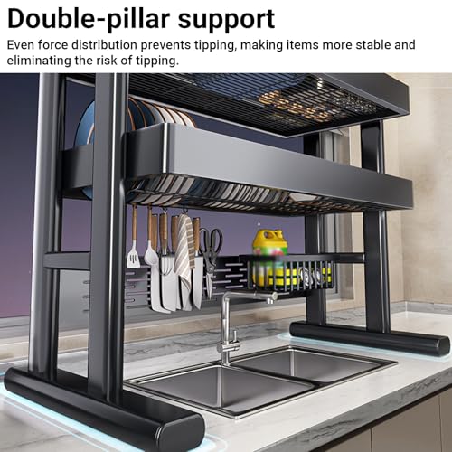 Escurridor de platos sobre fregadero ajustable para ollas y especias 5