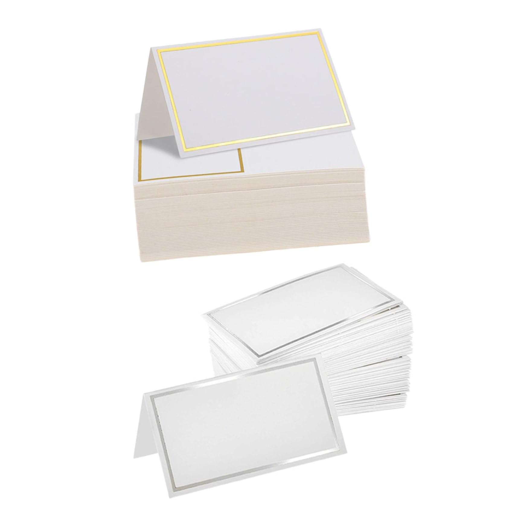 Tischkarten Leicht Beschreibbar aus Papier mit Goldfolienrahmen 200 Stück Praktische Runde Namenskarten für Country Theme Party und Geburtstag