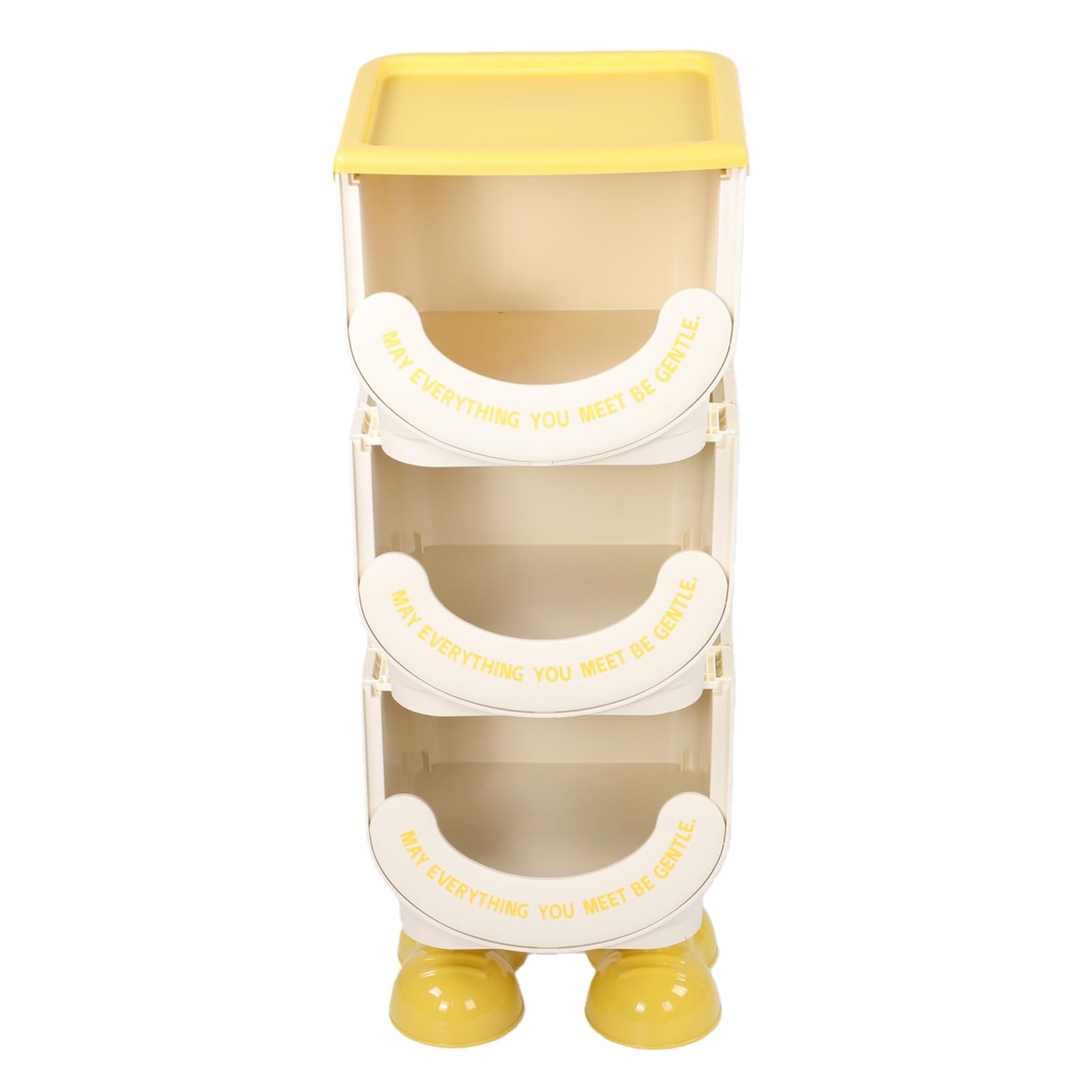 Generic Pojemniki do Przechowywania z Rysunkami, Które Można ustawiać Jeden na Drugim, do Wielofunkcyjnego Zastosowania w Kuchni w Pokoju Zabaw, Trwały, Otwarty Organizer z PP (YELLOW)