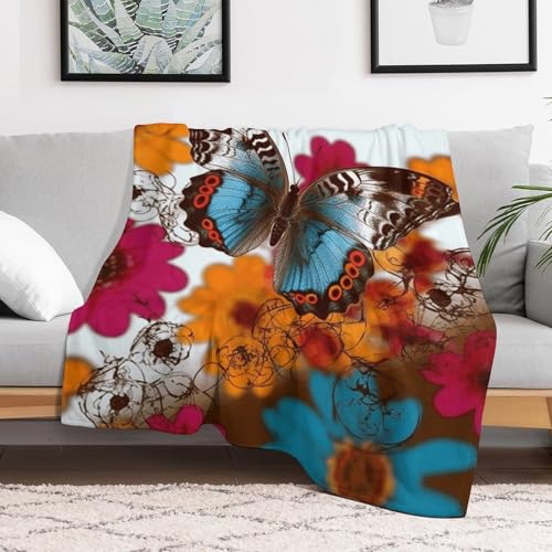 Couverture en flanelle douce et confortable à fleurs colorées - 6