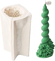 Vista 4 de Christmas Spiral Taper Candle Mold, Long Twisted Silicone Candle Mold, Christmas Pillar Candle Mold for Candle Making, Xmas Home Decor (Deer)
