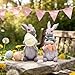 Hodao Easter Bunny Decorations Spring Home Decor Bunny Figurines Gifts (Easter Gray Rabbit 2pcs)