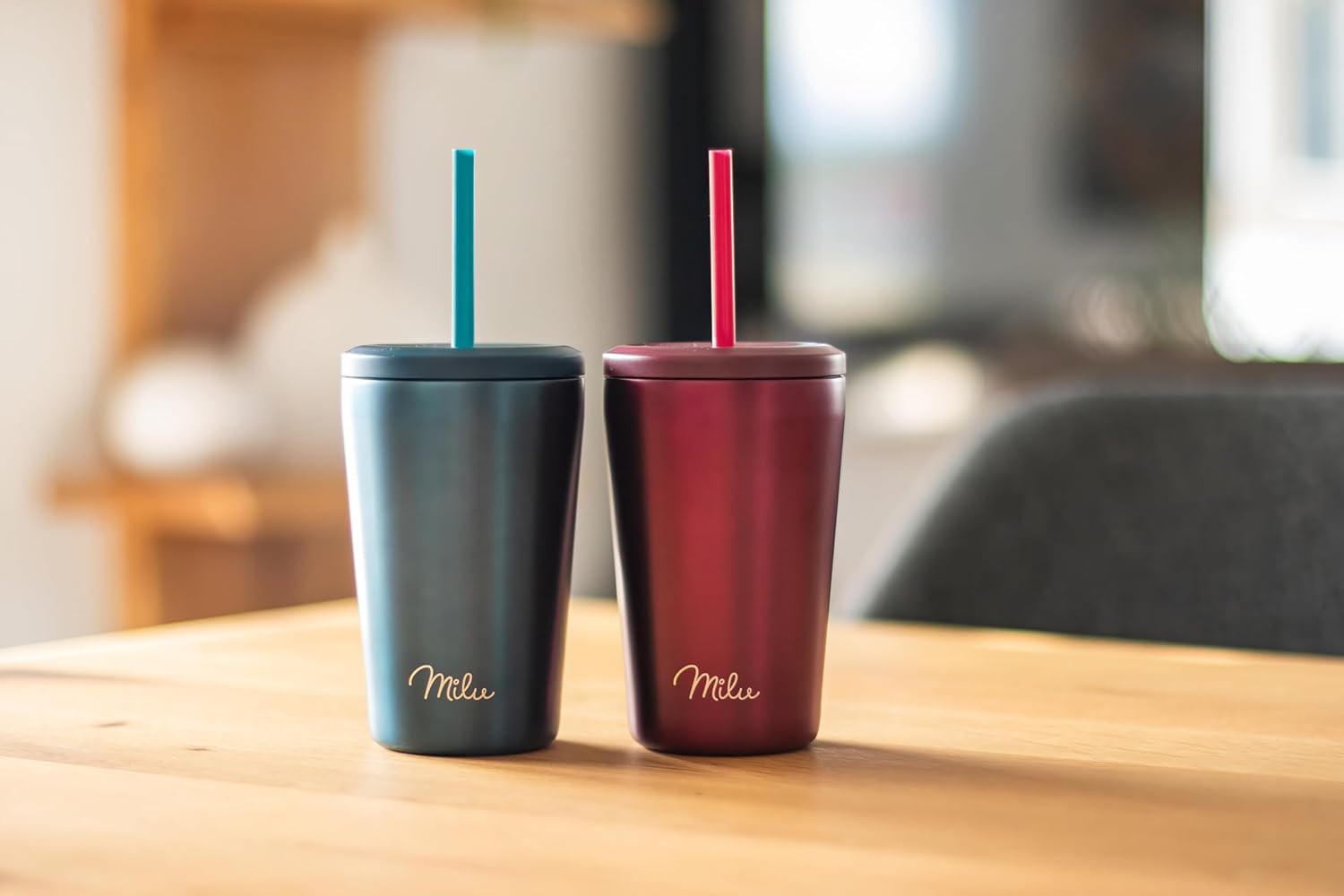 Milu Mug Isotherme 500ml - Thermo Café étanche en acier inoxydable, Tasse thermique sans BPA, 100% anti-fuite(Berry, 500ml)