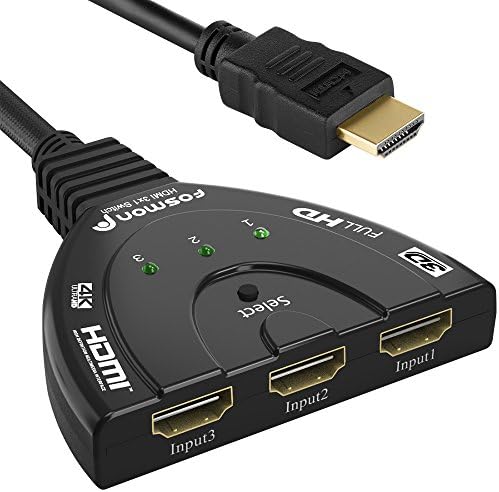 Fosmon HDMI 切替器 セレクター 分配器 4K 3D対応 1080p, 3入力1出力