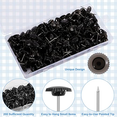 100 Pcs Black Push Pins,Plastic Thumb Tacks For Wall,Standard Plastic Head And Steel Point Push Pins,Flat Black Thumbtacks,Round Head Pushpins For Cork Board Bulletin Board Home Office School Supplies #TOP2