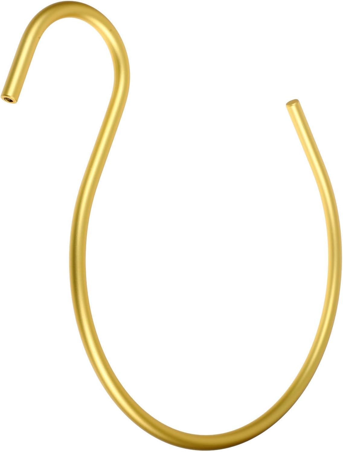 COHEALI Golden Aluminum Alloy S Hook for Closet and Wardrobe, Versatile Scarf Organizer with Luxurious Finish, Minimalist Design Holds Heavy Scarves and Accessories Securely