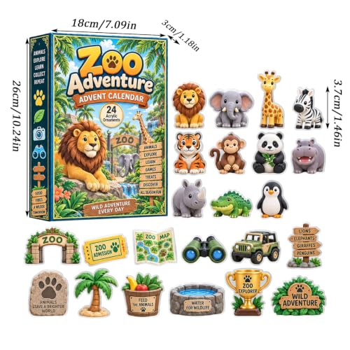 Animal Advent Calendar 2026 Zoo Countdown Calendar Christmas Ornaments - image 3