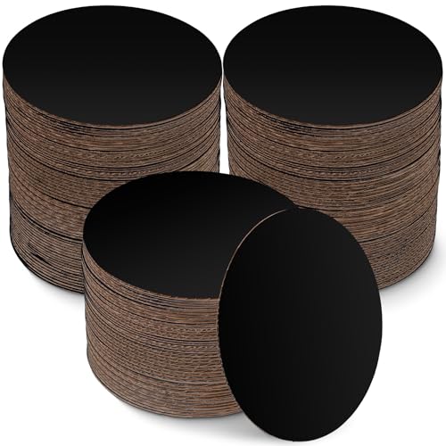 Potchen 100 Pack 6 Inches Round Cake Boards Cardboard, Black
