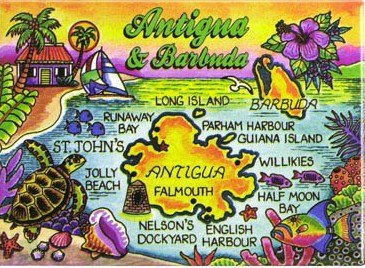 Imán decorativo rectangular Antigua & Barbuda 2.5 x 3.5 in miniatura 1