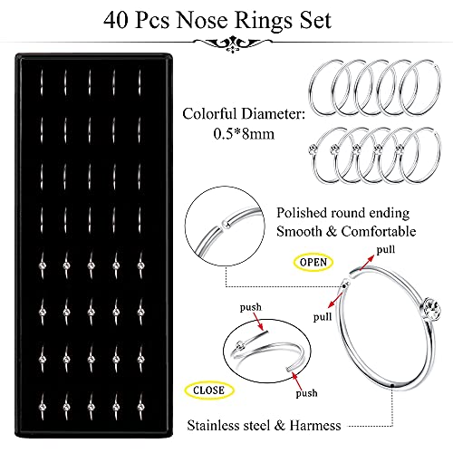 Ubjuliwa 160pcs 20G-22G 1.5mm 2mm 2.5mm Nose Studs Stainless Steel Nose Rings Studs Crystal Rhinestone Stud Nose Rings for Women Nose Piercing Jewelry - Image 4