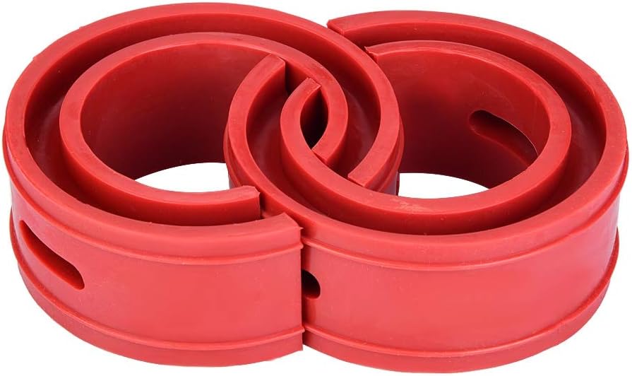 Auto Power Stops Spring Bumper, Universal Car Shock Absorber Spring Buffer Cushion Bumper Red (D)