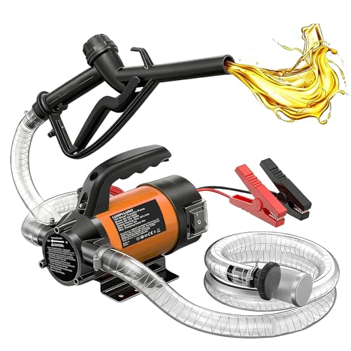 LUXPLLUSO Electric Fuel Pump Kit 12V 15GPM Portable Diesel Transfer