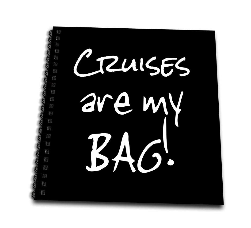 3dRosedb_232154_2" Bag Love to go on Cruise Ship Vacation Black wt Text" Memory Book 12" x 12"