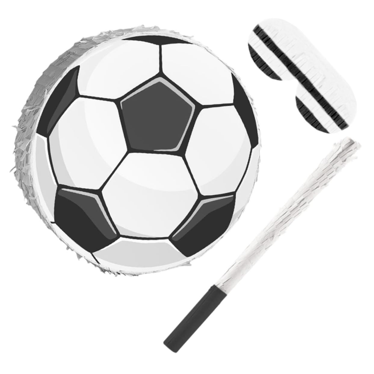 Milisten Piñata de Fútbol para Cumpleaños Infantiles con Palo y Venda, Diseño Colorido de Papel, Fácil de Colgar para Fiestas Escolares y Temáticas Deportivas