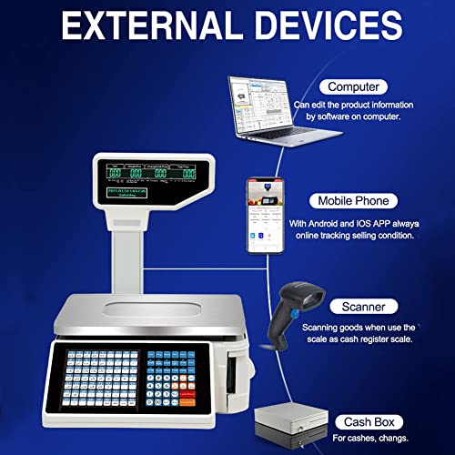 Báscula Comercial Digital con Impresora y Doble Display miniatura 4