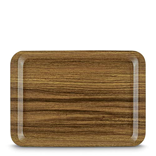 Image of Freelance Nature Kraft Serving Tray Beige, 27x38 cm, Rectangle, Non-Slip Surface, Decorative Anti-Skid Kitchen & Dining /Coffee Table Trays for Breakfast /Food /Tea - Brown, Made in Europe