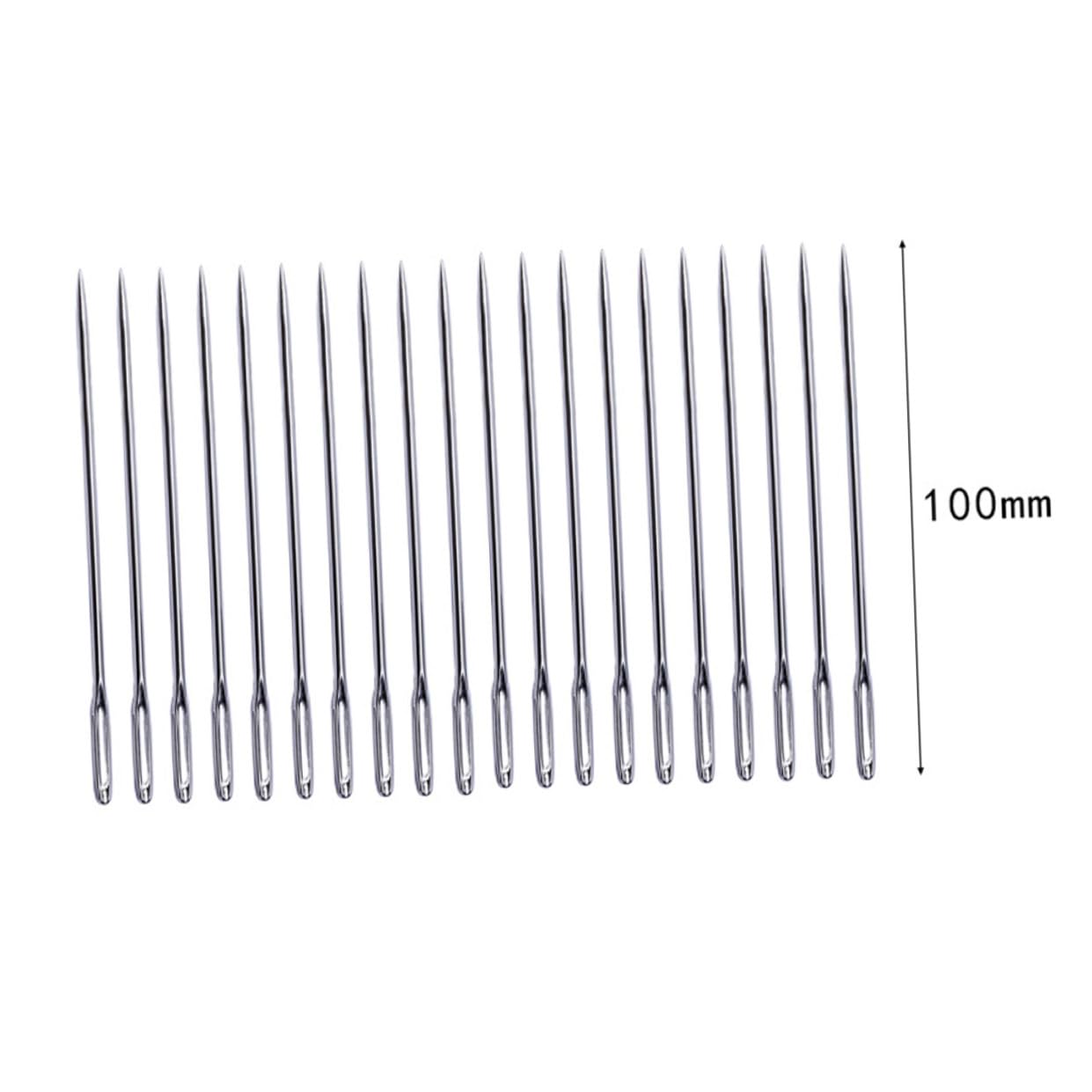 HOMSFOU 100pièces Aiguilles à Broder à Bout avec Chas Large pour Couture Tricot et Loisirs Créatifs Acier pour Artisanat Point de Croix