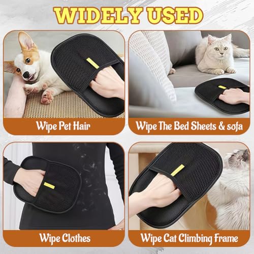 AMFUN Fell Magnet Handschuh, Antistatischer Handschuh zur Entfernung von Tierhaaren, Doppelseitige Handschuhe zur Tierpflege für Kleidung, Sofas, Teppiche, Autoinnenräume